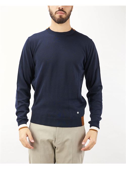 Wool sweater with contrasting profiles Manuel Ritz MANUEL RITZ | Sweater | 3732M54024385189